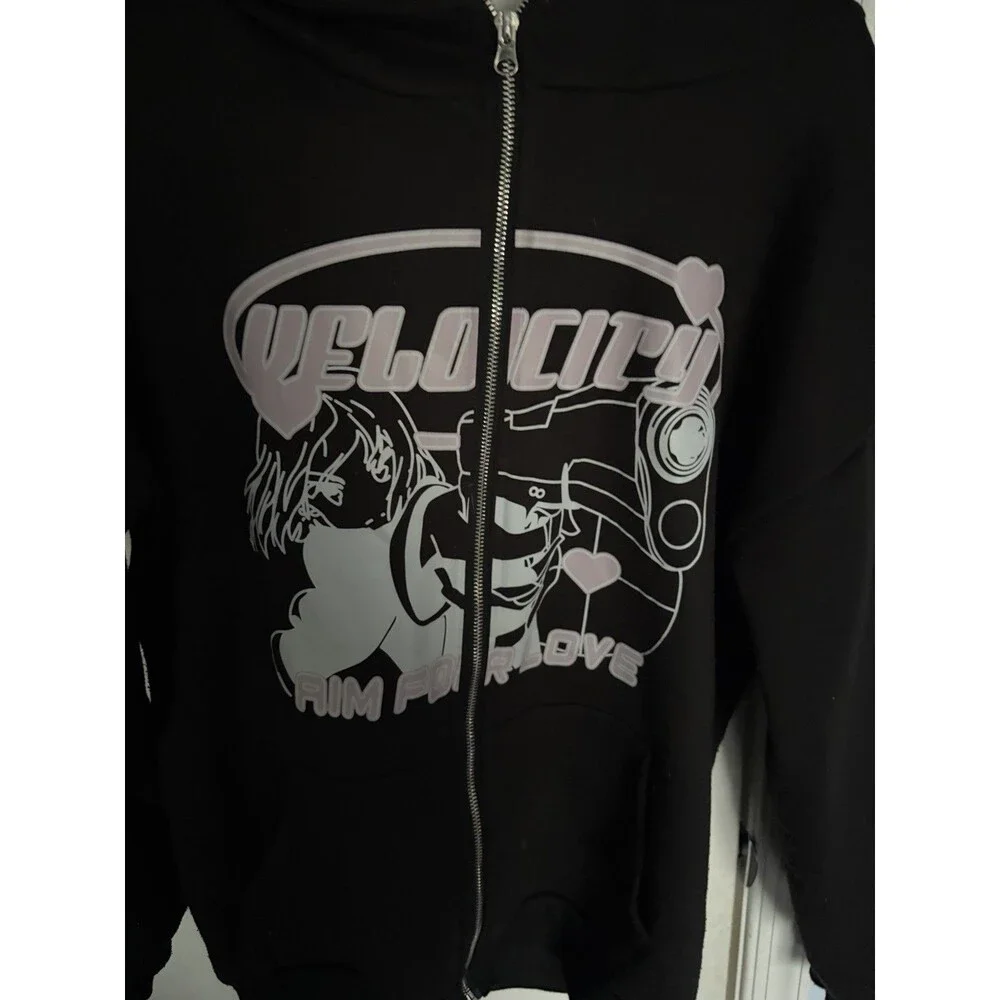 Black Anime Zip Up